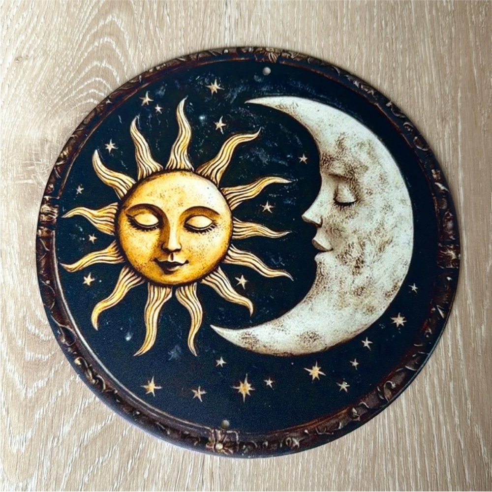 Vintage Black/Gold Sun and Moon Wall Decor NEW 🏷️ - Picture 4 of 5